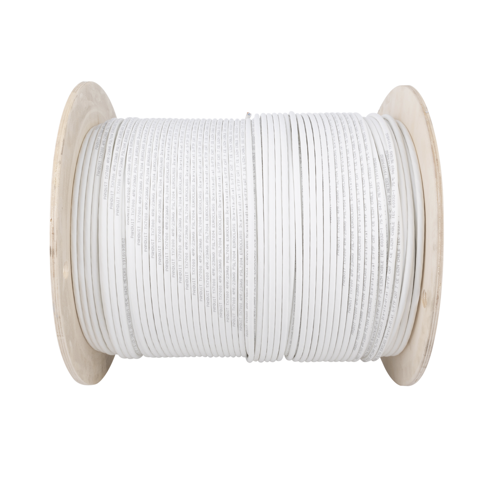 Bobina de Cable Blindado S/FTP de 4 Pares, Cat7, Inmune a Ruido e Interferencias, LSZH (Bajo Humo, Cero Hal?genos), Color Blanco, Bobina de 500 Metros (1640 Pies) - Image 2
