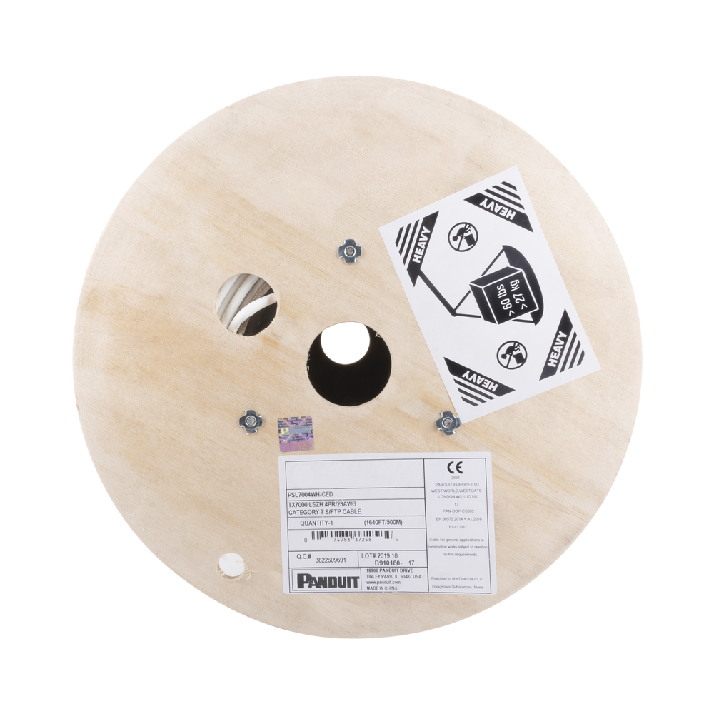 Bobina de Cable Blindado S/FTP de 4 Pares, Cat7, Inmune a Ruido e Interferencias, LSZH (Bajo Humo, Cero Hal?genos), Color Blanco, Bobina de 500 Metros (1640 Pies) - Image 3