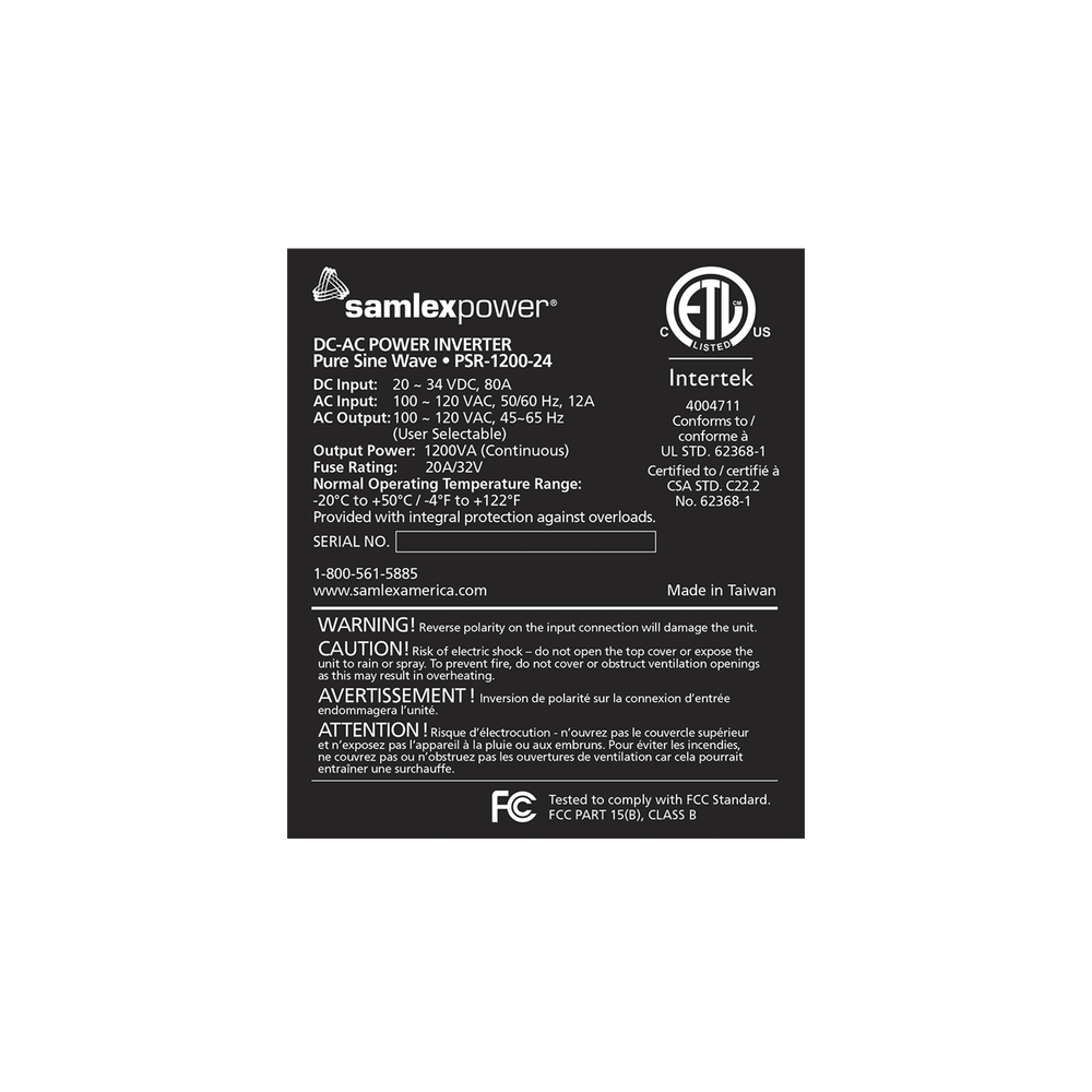 Inversor de corriente Onda Pura Montaje en rack 1U 1200W, 24 Vcc- 120 VCA, 50/60 Hz - Image 4