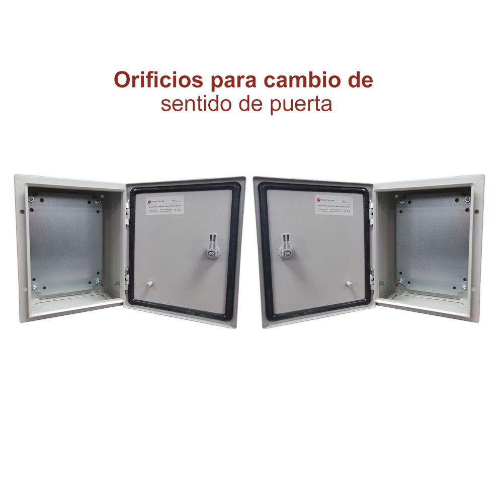 Gabinete de Acero IP66 Uso en Intemperie (250 x 300 x 150 mm) con Placa Trasera Interior Metálica y Compuerta Inferior Atornillable (Incluye Chapa y Llave T). - Image 5