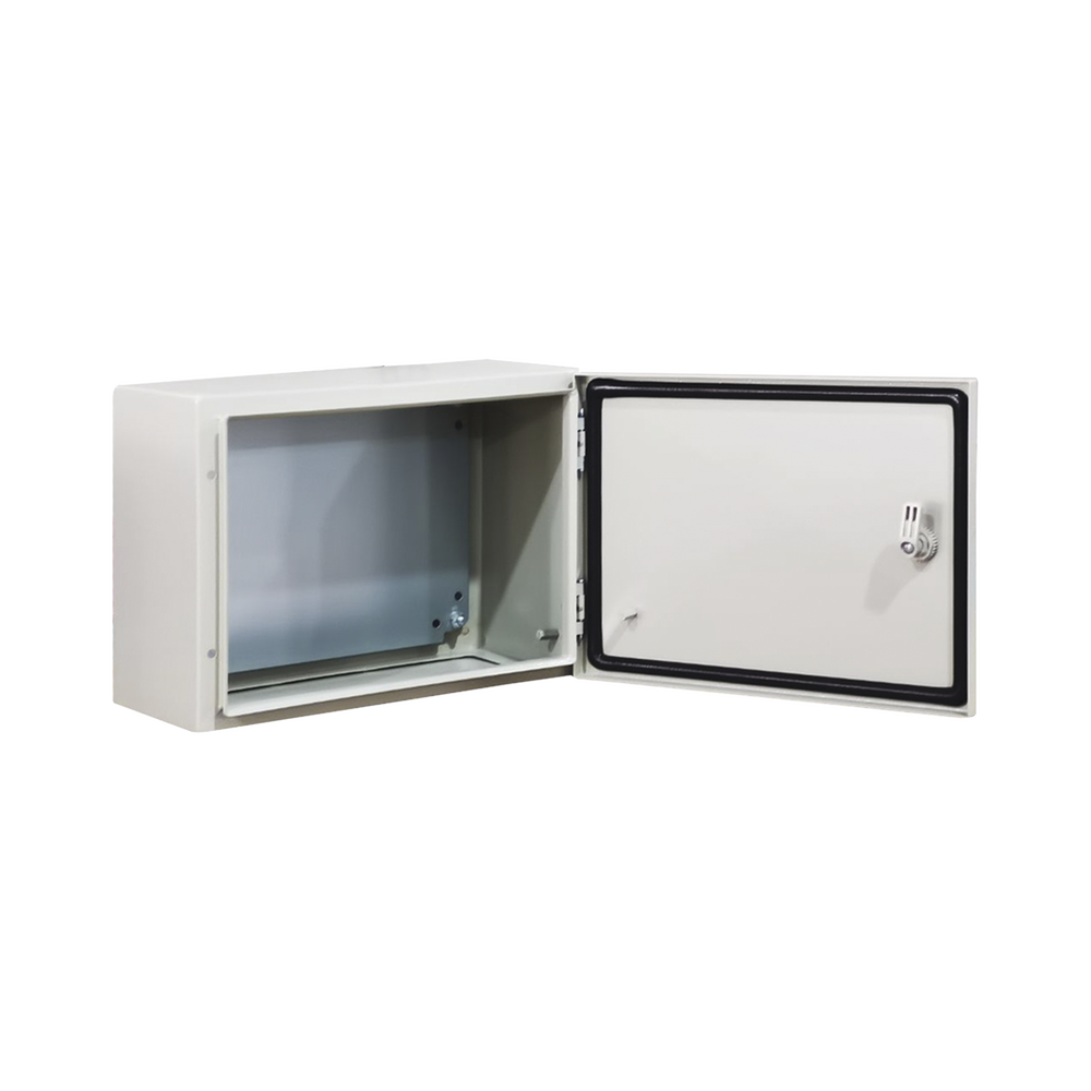 Gabinete de Acero IP66 Uso en Intemperie (400 x 300 x 300 mm) con Placa Trasera Interior Metálica y Compuerta Inferior Atornillable (Incluye Chapa y Llave T). Ideal para Centros de Carga y Tableros de Control. - Image 3