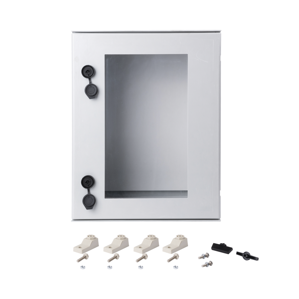 Gabinete de Poliéster IP65 Puerta Transparente, Uso en Intemperie (400 x 500 x 200 mm) con Placa Trasera Interior de Plástico (Incluye Chapa y Llave). - Image 6