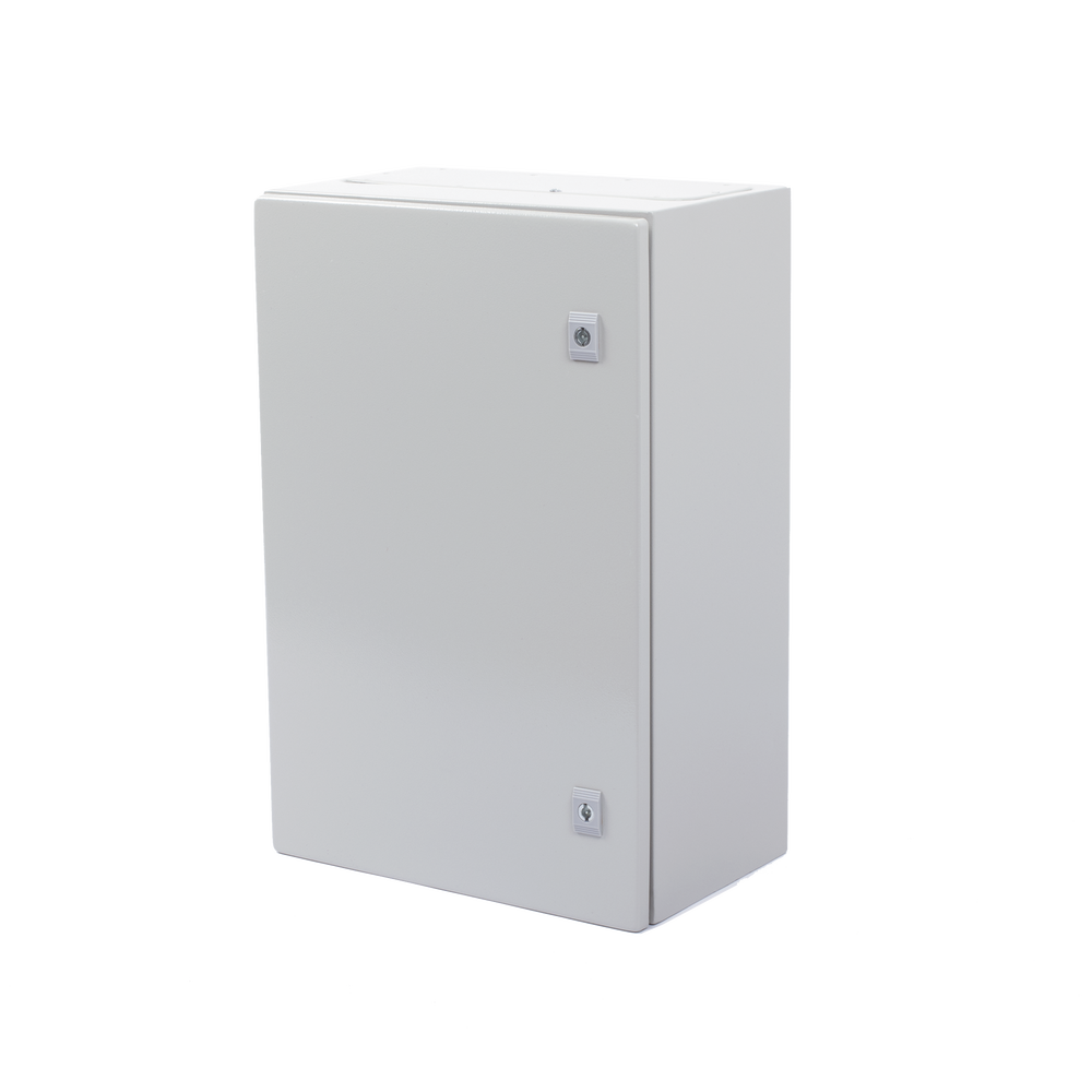 Gabinete de Acero IP66 Uso en Intemperie (400 x 600 x 250 mm) con Placa Trasera Interior Metálica y Compuerta Inferior Atornillable (Incluye Chapa y Llave T). - Image 4