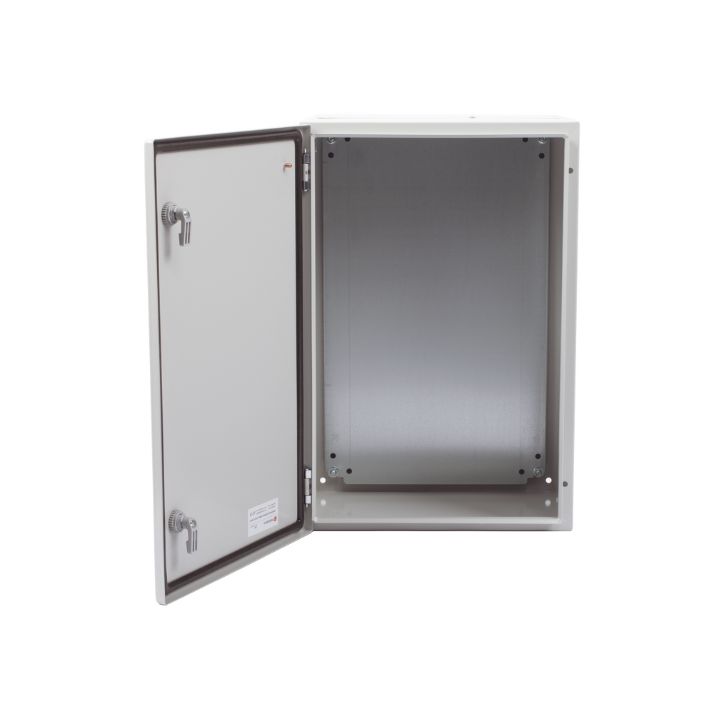 Gabinete de Acero IP66 Uso en Intemperie (400 x 600 x 250 mm) con Placa Trasera Interior Metálica y Compuerta Inferior Atornillable (Incluye Chapa y Llave T). - Image 5
