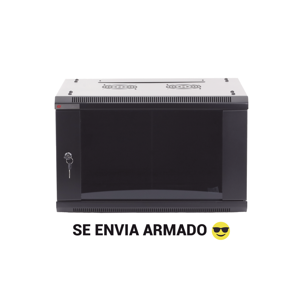 Gabinete PRECISION, Con Puerta de Cristal Templado, de 19in, 6UR, 450mm de Profundidad, Color Negro