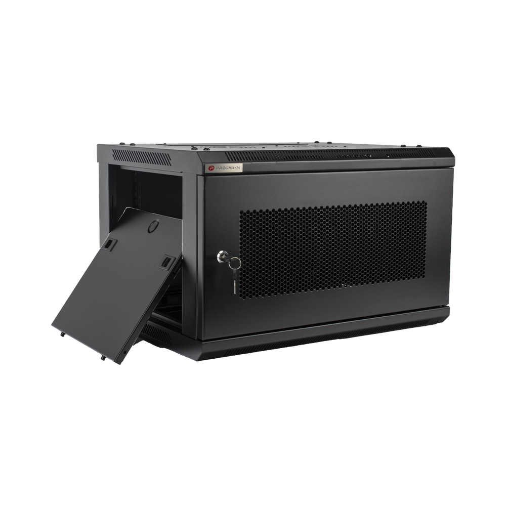 Gabinetes PRECISION, Con Puerta Perforada, de 19in, 6UR, 450mm de Profundidad, Color Negro - Image 4