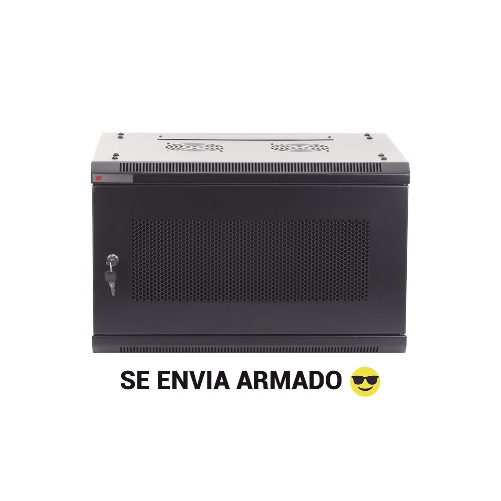 Gabinete PRECISION, Con Puerta de Cristal Templado, de 19in, 9UR, 450mm de Profundidad, Color Negro