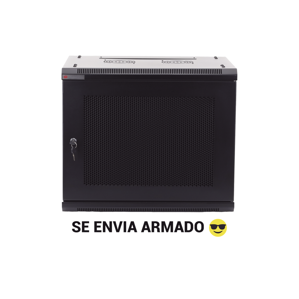 Gabinete PRECISION, Con Puerta Perforada, de 19in, 9UR, 450mm de Profundidad, Color Negro