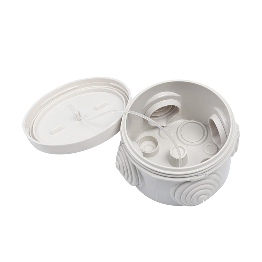 Caja Derivación-Conexión de Plástico Circular con 4 Glándulas de Goma (70 diámetro X 48 alto mm). Para Instalaciones Comerciales, Residenciales e Industriales. Cerrado a Presión. - Image 2