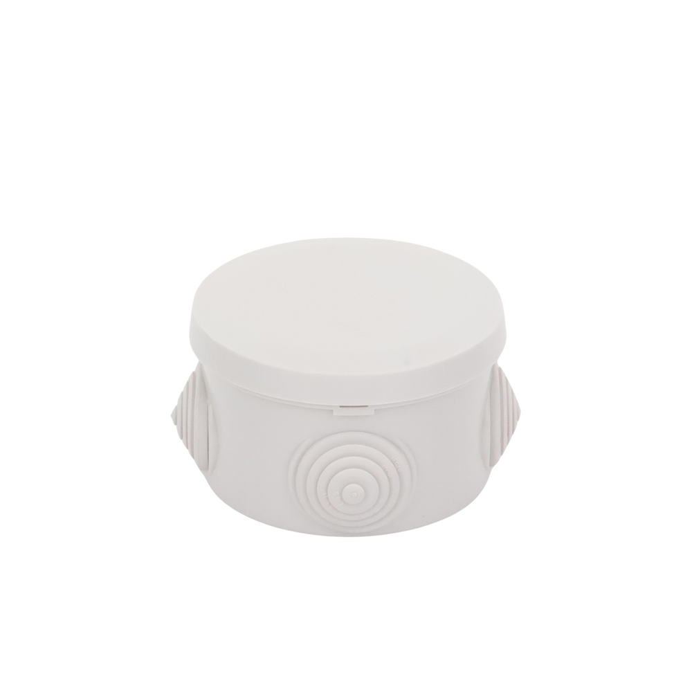 Caja Derivación-Conexión de Plástico Circular con 4 Glándulas de Goma (70 diámetro X 48 alto mm). Para Instalaciones Comerciales, Residenciales e Industriales. Cerrado a Presión. - Image 3