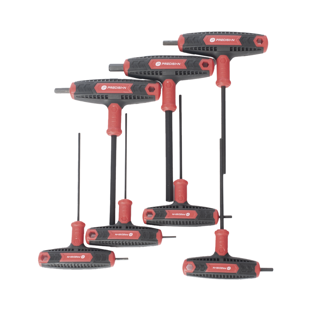 Juego de 7 Llaves Hexagonales ( Allen )  Milimétricas con Mango T.