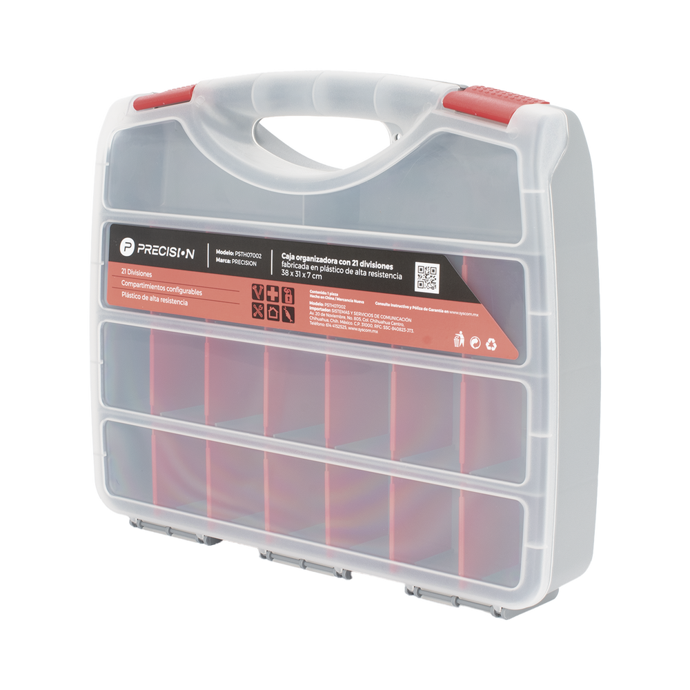 Caja Organizadora con 21 Divisiones Fabricada en Plástico de Alta Resistencia de 38x31x7 cm. - Image 2