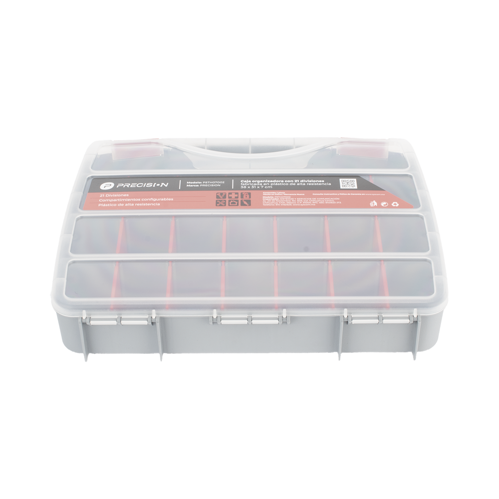 Caja Organizadora con 21 Divisiones Fabricada en Plástico de Alta Resistencia de 38x31x7 cm. - Image 3