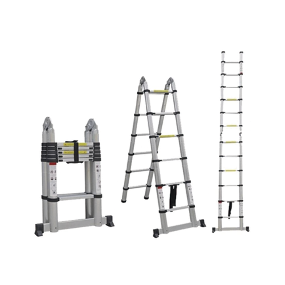 Escalera Telescópica de Aluminio Tipo Tijera de 1.9 + 1.9 Metros de Altura - Image 2