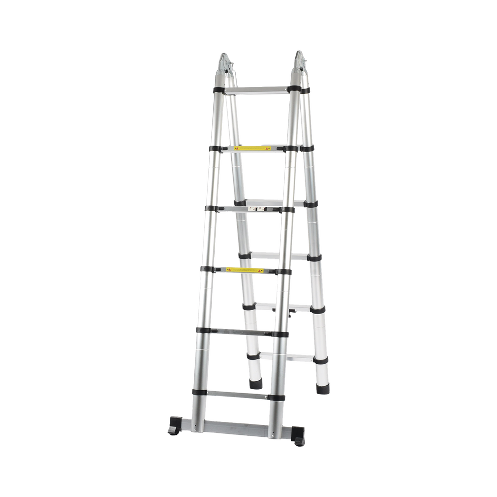 Escalera Telescópica de Aluminio Tipo Tijera de 1.9 + 1.9 Metros de Altura - Image 4