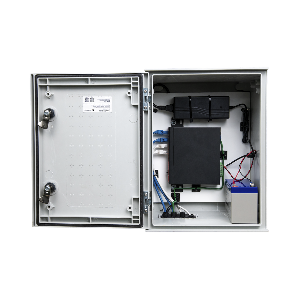 KIT de Gabinete de Poliéster (300 x 400 x 200 mm) + Controlador de Carga con Switch PoE (5) + Batería de 12V 7Ah - Image 2