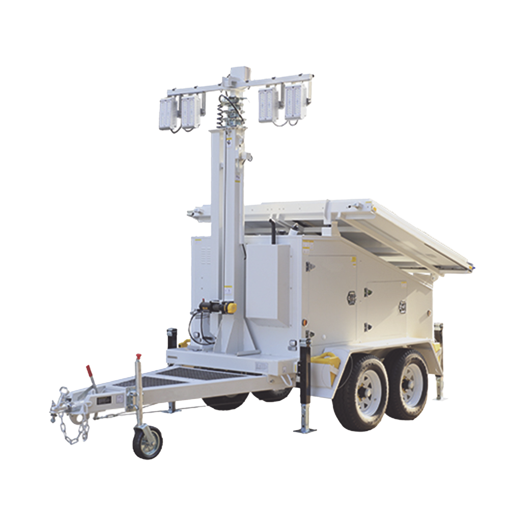 Traila / Remolque de Doble Eje con Mástil Retráctil de 7.5 m. para Videovigilancia o Iluminación, con Bases para Instalar Paneles Solares y Baterías (No incluidos) - Image 2