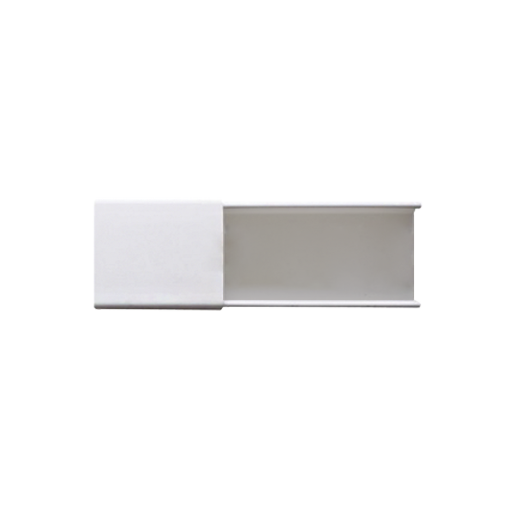 Canaleta blanca sin división, de PVC auto extinguible, 48 x 16 x tramo 2.5m (6101-01260