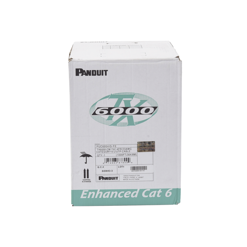 Bobina de Cable UTP 305 Metros (1000 Pies) de Cobre, TX6000? PanNet, Reelex, Gris Internacional, Categor?a 6 Mejorado (23 AWG), PVC (CM), de 4 Pares