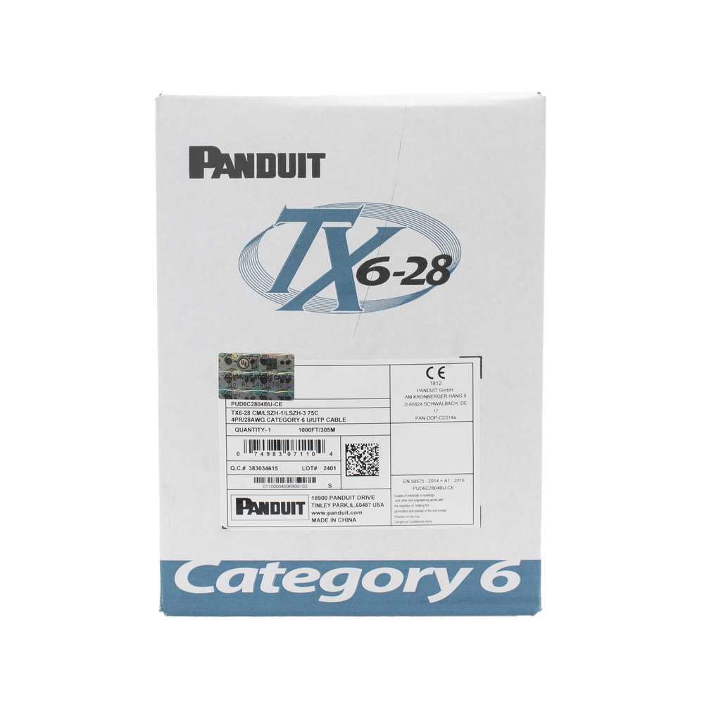 Bobina de Cable UTP 305 Metros (1000 Pies) de Cobre TX6-28?, Azul, Categor?a 6, Di?metro Reducido (28 AWG), CM/LSZH, de 4 Pares - Image 2