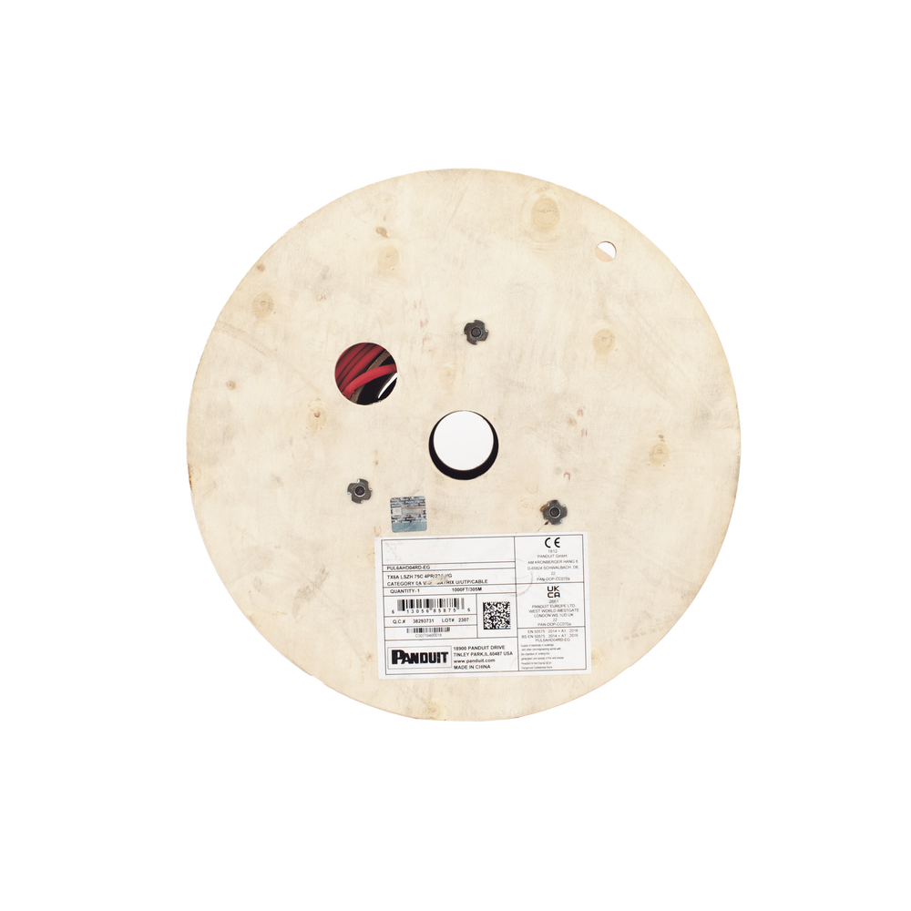 Bobina de Cable UTP de 4 Pares, Vari-MaTriX, Cat6A, 23 AWG, LSZH (Libre de Gases T?xicos), Color Rojo, 305 Metros (1000 Pies) - Image 2