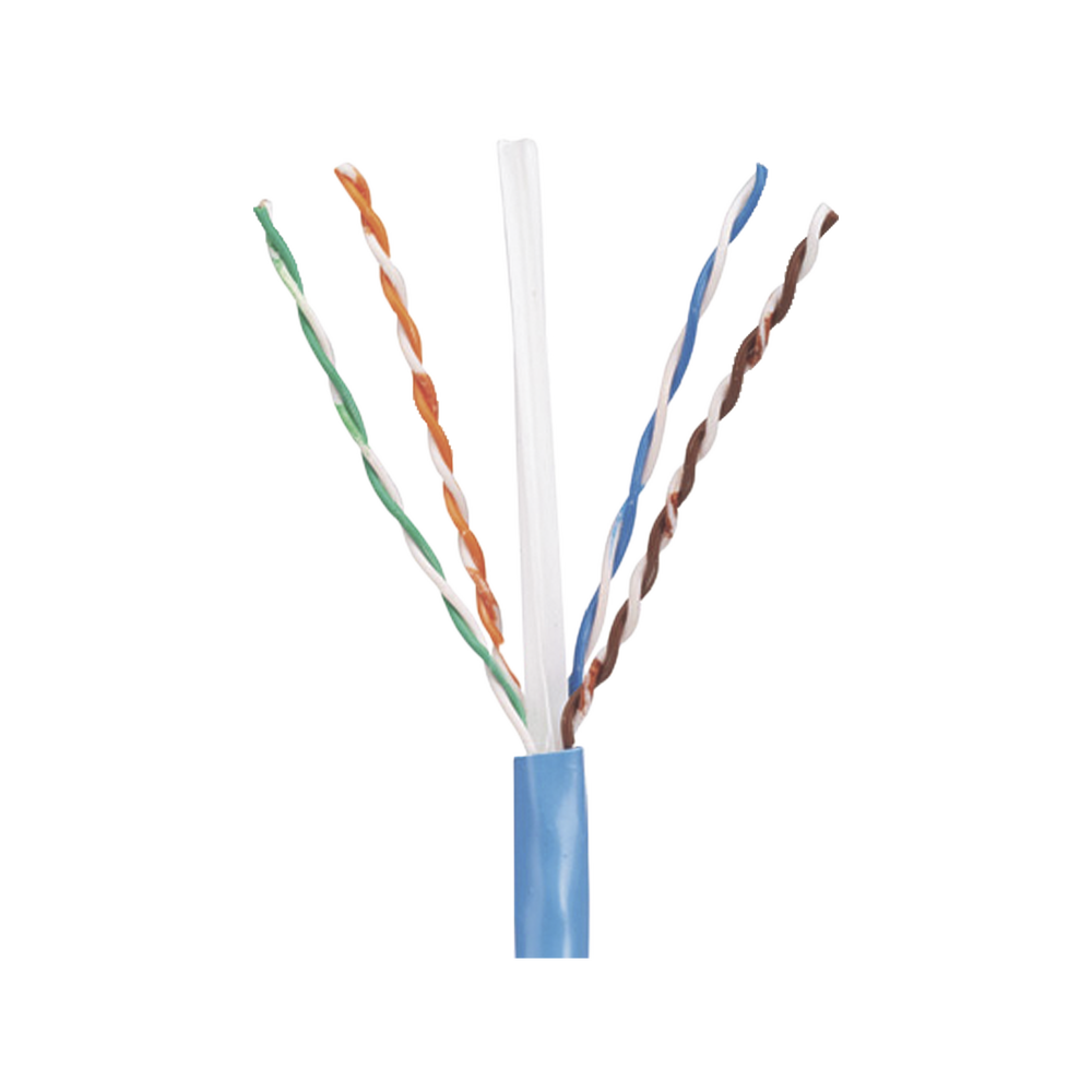 Bobina de Cable UTP 305 Metros (1000 Pies) de Cobre, PanNet, Azul, Categor?a 5e (24 AWG), Riser (CMR), de 4 Pares
