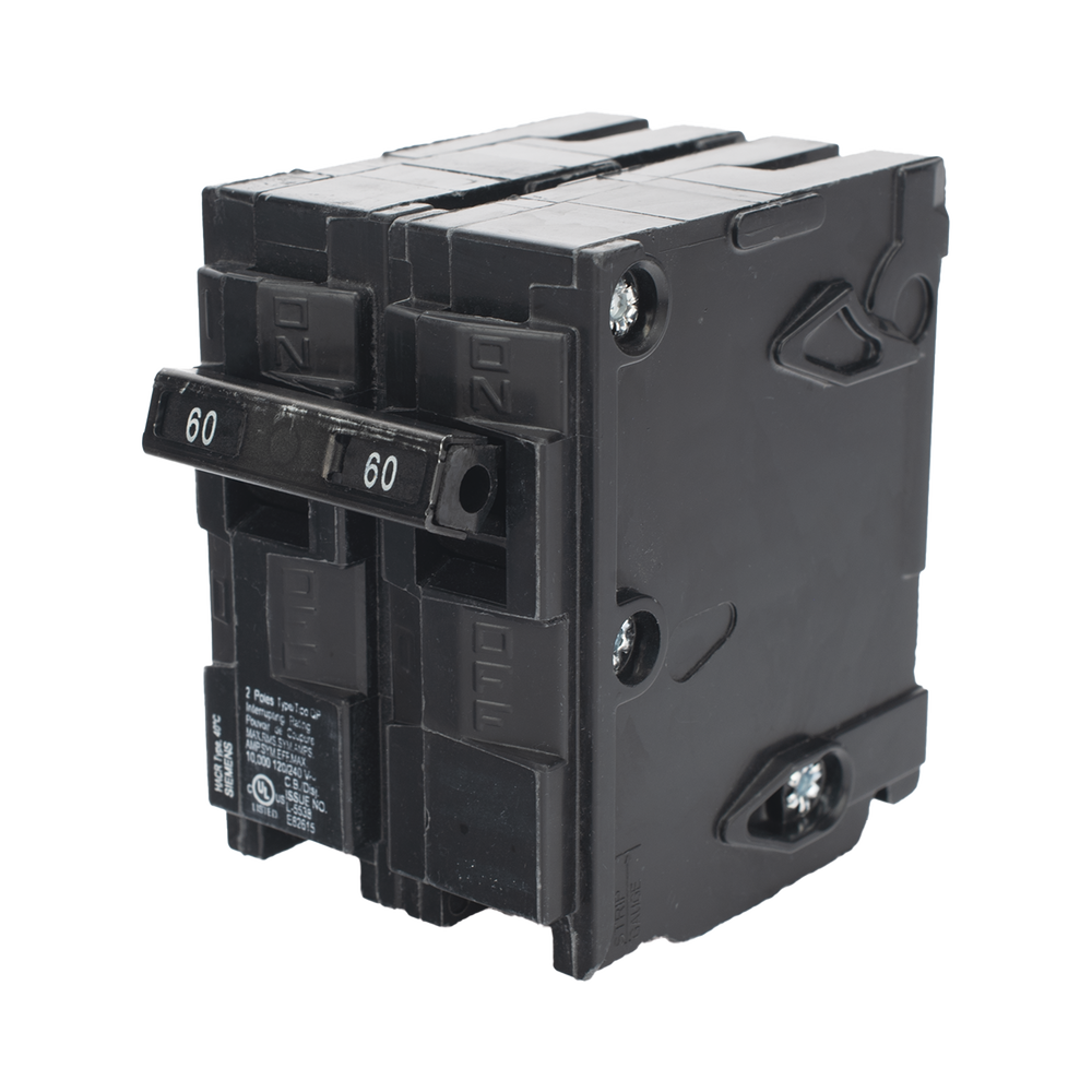 Interruptor automático enchufable tipo QP 2 polos, 60 amp