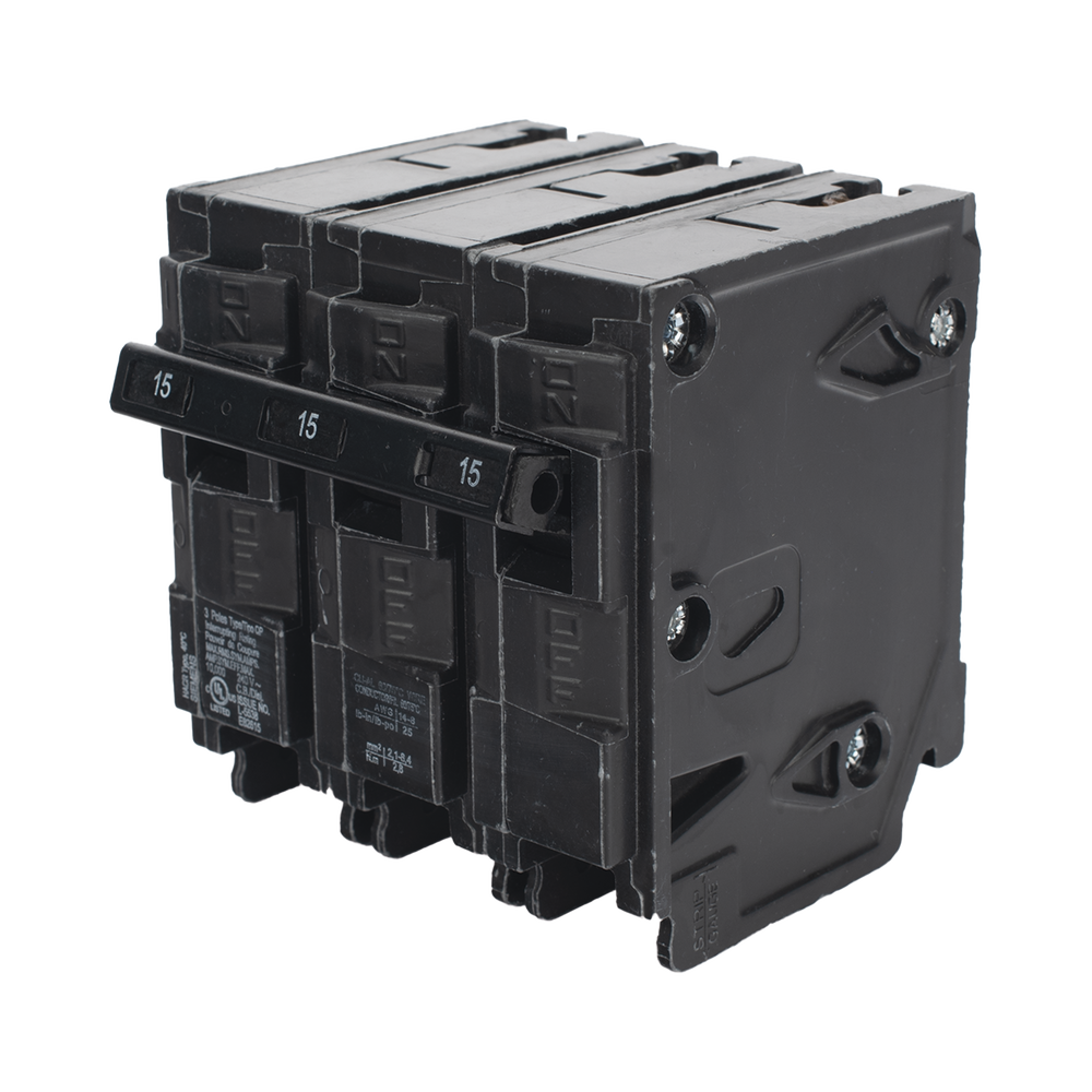 Interruptor automático enchufable tipo QP 3 polos, 15 amp