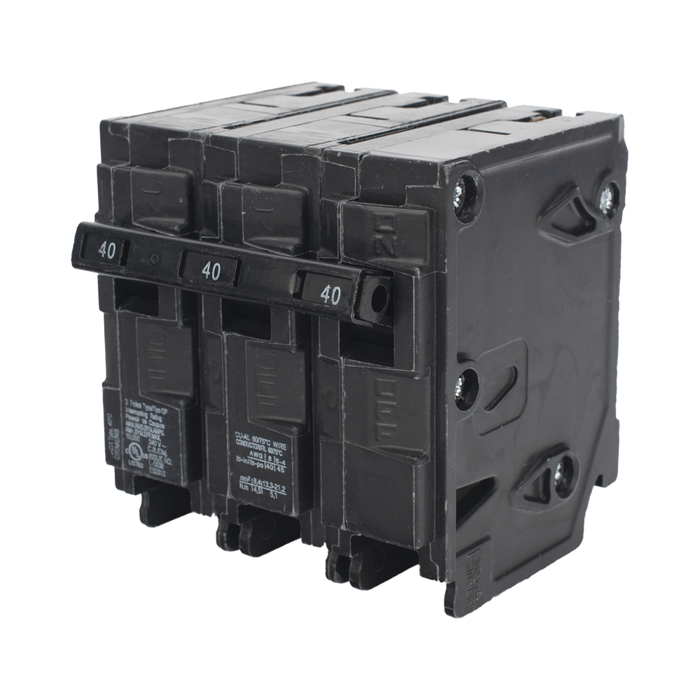 Interruptor automático enchufable tipo QP 3 polos, 40 amp