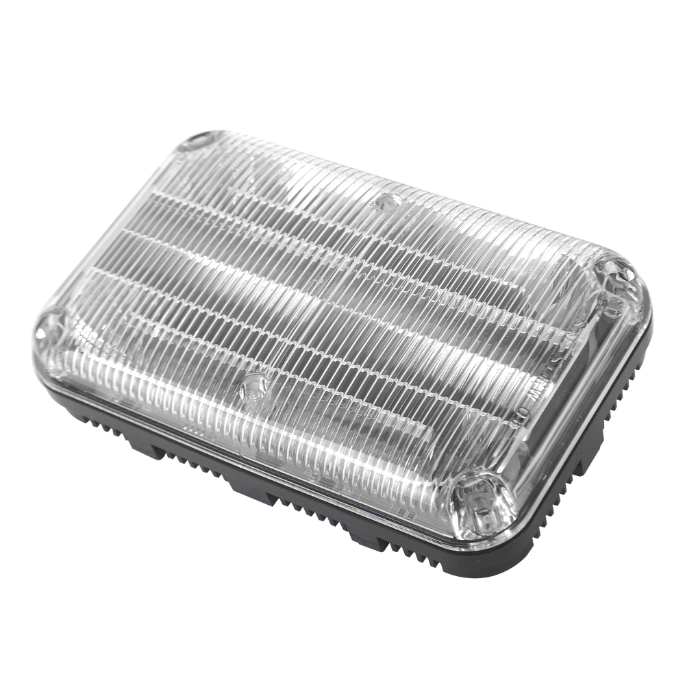 Luz de advertencia Quadraflare LED con flasher integrado y mica transparente, color azul