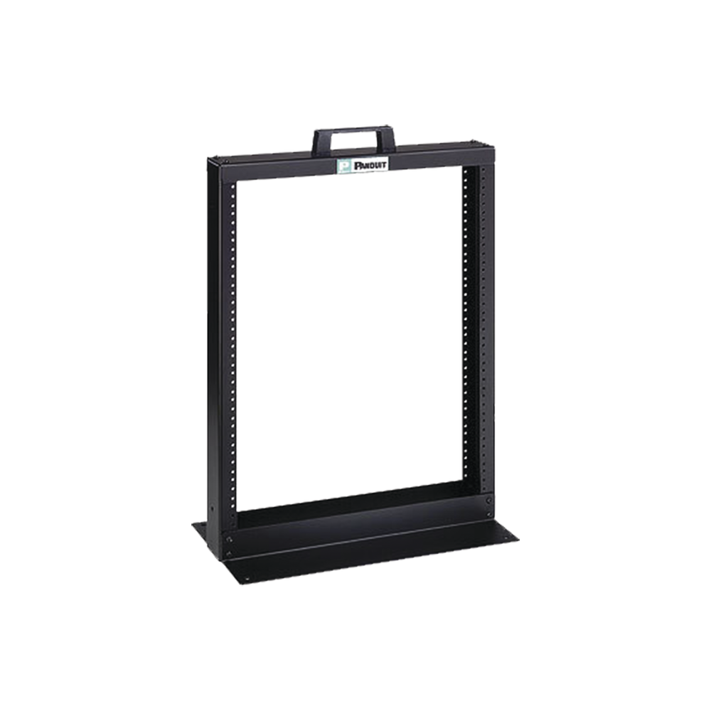 Rack de Dos Postes Estándar de 19 in, Rieles Numerados y Roscados #12-24, Fabricado en Aluminio, 13 Unidades de Rack, Color Negro