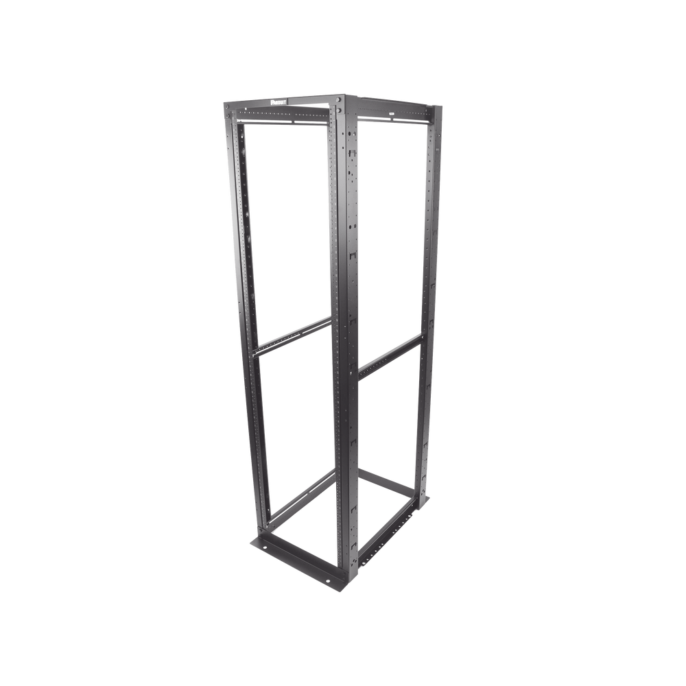 Rack de Cuatro Postes Estándar de 19", Rieles Numerados y Roscados #12-24, Profundidad Máxima de 30 in, 45 Unidades de Rack, Color Negro - Image 3