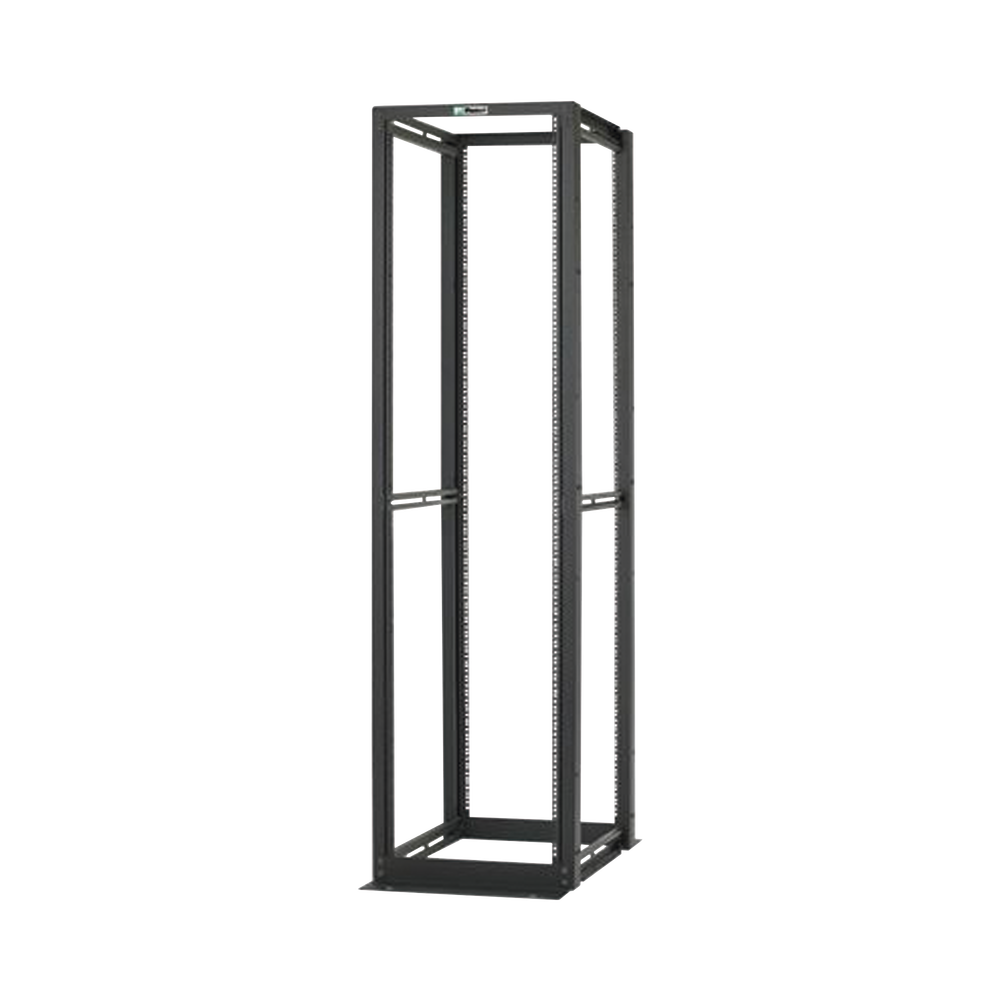 Rack de Cuatro Postes Estándar de 19", Rieles Numerados y Roscados #12-24, Profundidad Máxima de 30 in, 45 Unidades de Rack, Color Negro