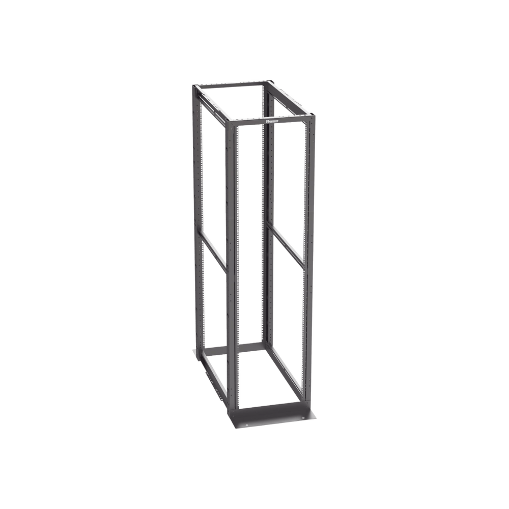 Rack de Cuatro Postes Estándar de 19", Rieles Con Orificio Para Tuerca Enjaulada, Profundidad Máxima de 41.5 in, 45 Unidades de Rack, Color Negro