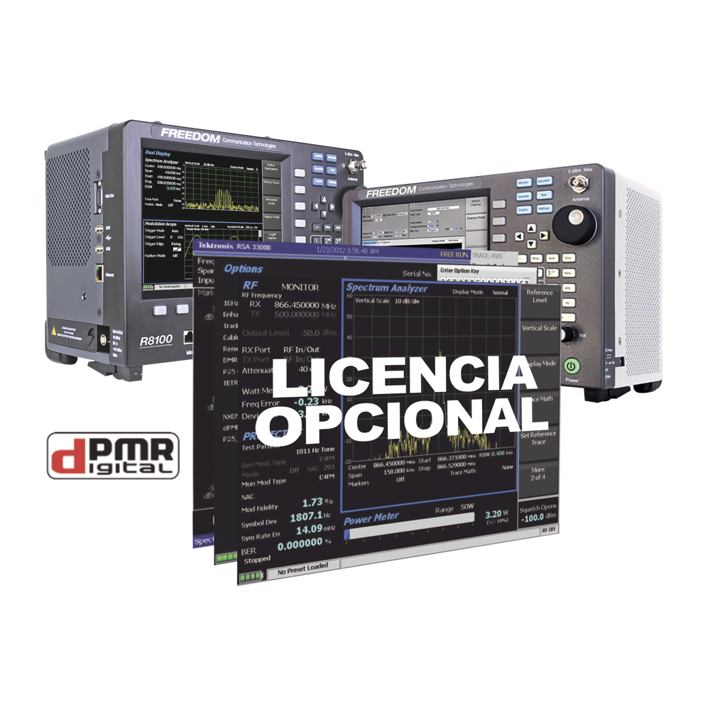 Opción de Software para prueba dPMR (Radio Móvil Privado Digital) en R8000 / R8100.