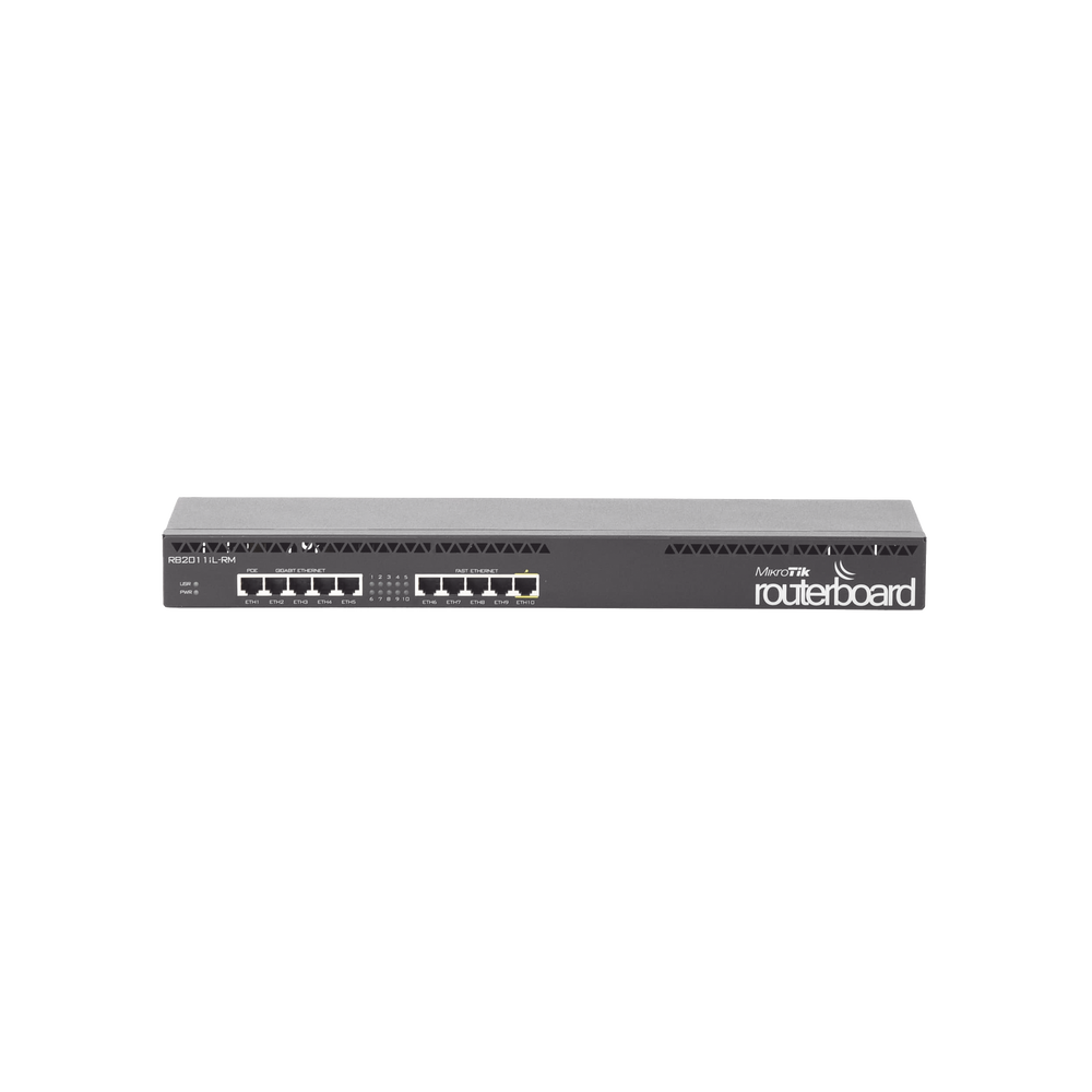 RouterBoard, 5 Puertos Gigabit, 5 Puertos Fast, Licencia Nivel 4 y montaje en Rack