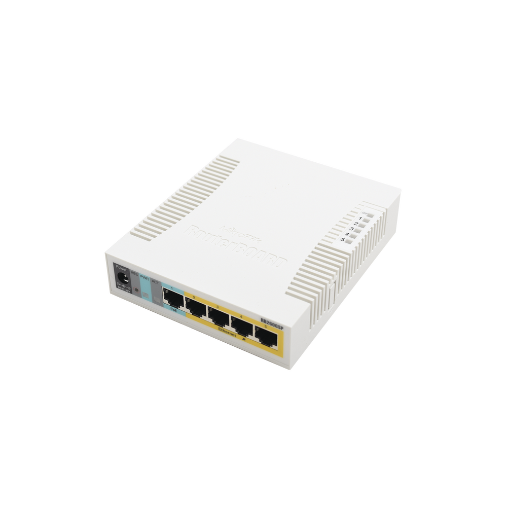 (RB260GSP) Switch Mikrotik 5 puertos PoE (Pasivo) (1in/4out) Gigabit Ethernet y 1 SFP - Image 2