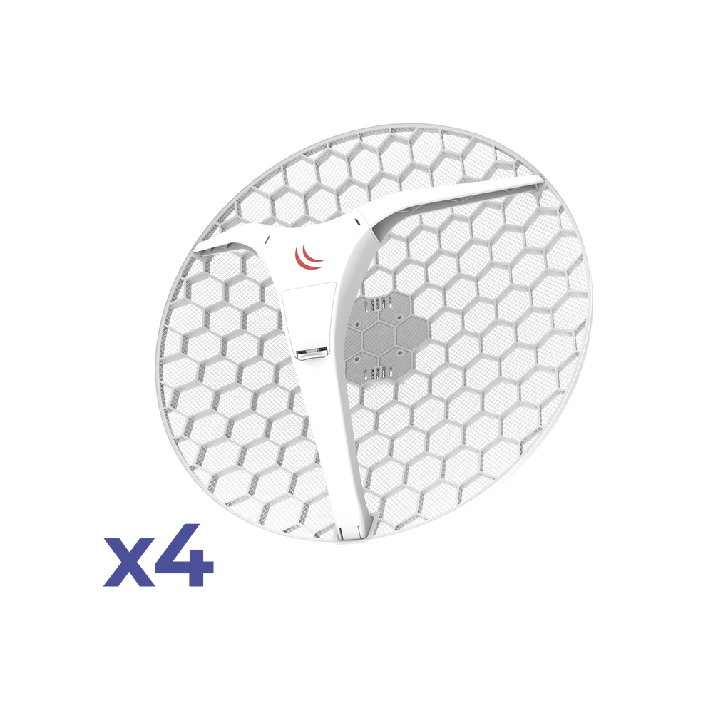 (LHG XL 5 ac 4 Pack) CPE y PtP en 5GHz 802.11 a/n/ac con Antena de Rejilla de 27dBi. "Ahora con Más Velocidad y Mayor Distancia"