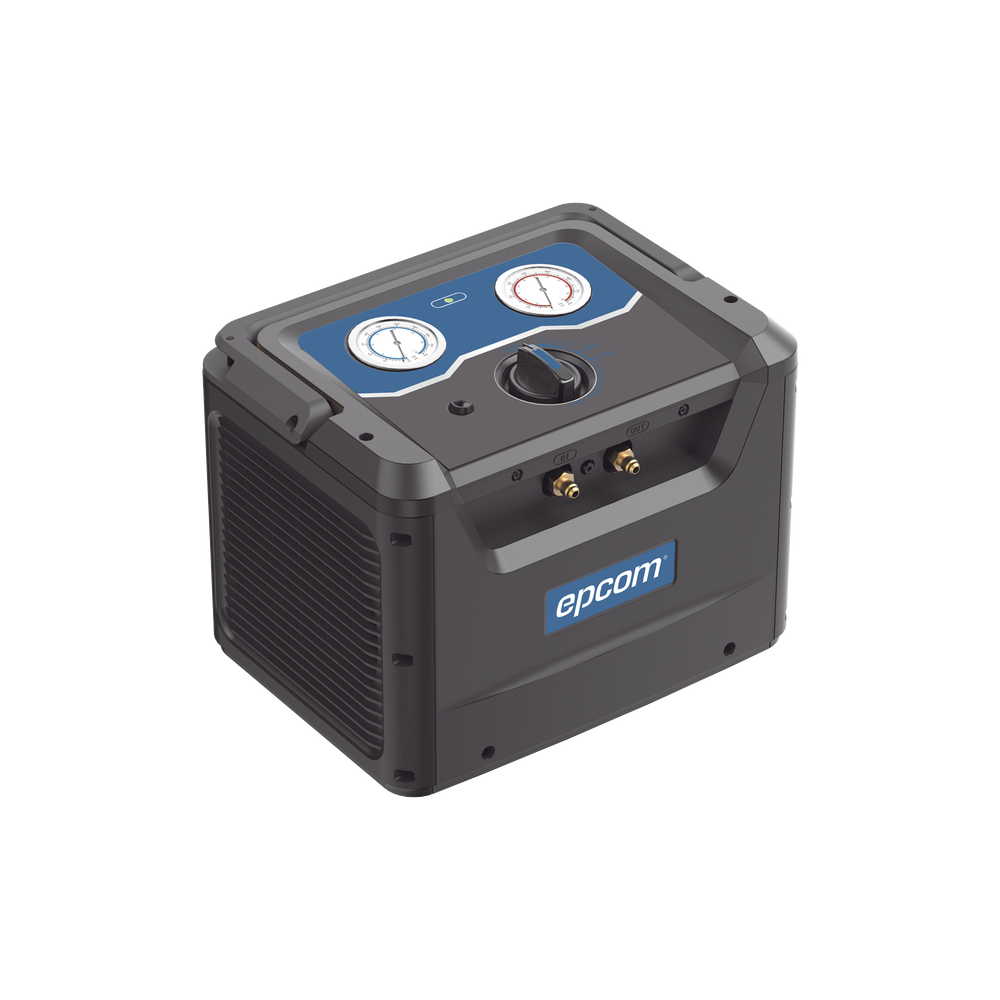 Máquina Recuperadora de Refrigerante REC7 / Compresor Sin Aceite Pistón Simple / 38.5 bar (558 psi) / Motor DC Sin Escobillas 1 HP / Operación Un Botón / Recuperación Vapor 0.22-0.25 kg/min / Recuperación Lí