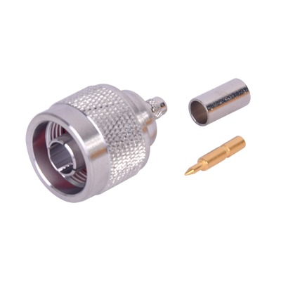 Conector N macho de anillo plegable para cables RG-58/U, RG-142/U.