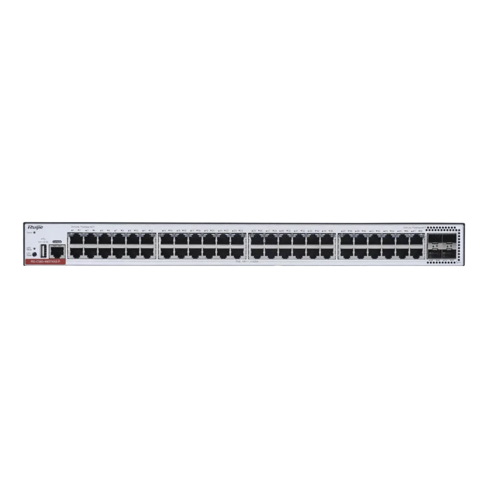 RG-CS83-48GT4XS-PD Switch Administrable Capa 3 PoE con 48 puertos Gigabit 802.3af/at + 4 SFP+ para fibra 10Gb, hasta 1,480 watts, gestión gratuita desde la nube. - Image 4
