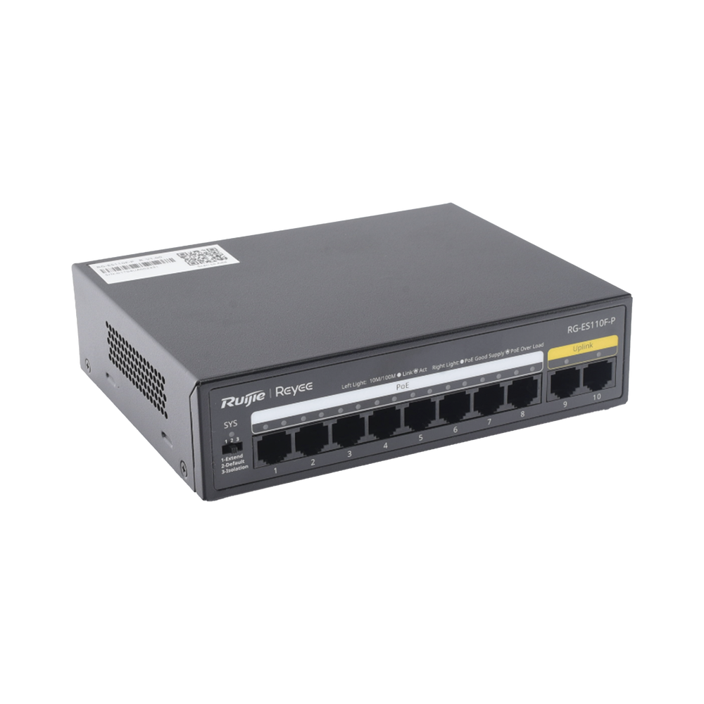 Switch PoE+ no Administrable, Hasta 110 Watts, 8 puertos PoE+ y 2 Uplinks 10/100 - Image 3