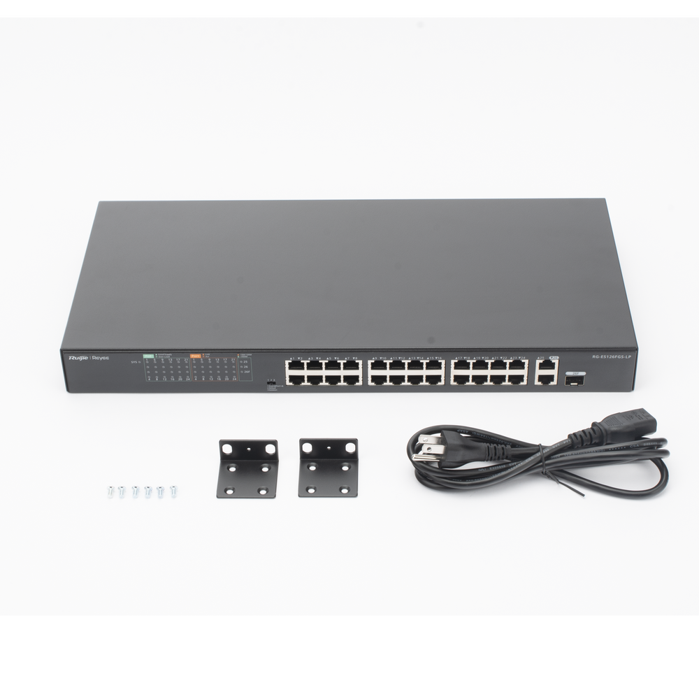 Switch PoE+ no Administrable, hasta 180 Watts Ideal para CCTV, 24 Puertos 10/100 PoE+, 2 Uplinks Gigabit (1 SFP COMBO) - Image 5