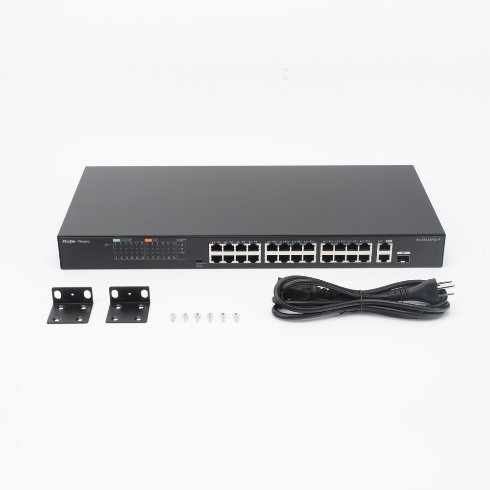 Switch PoE+ no Administrable, hasta 370 Watts Ideal para CCTV, 24 Puertos 10/100 PoE+, 2 Uplinks Gigabit (1 SFP COMBO) - Image 3