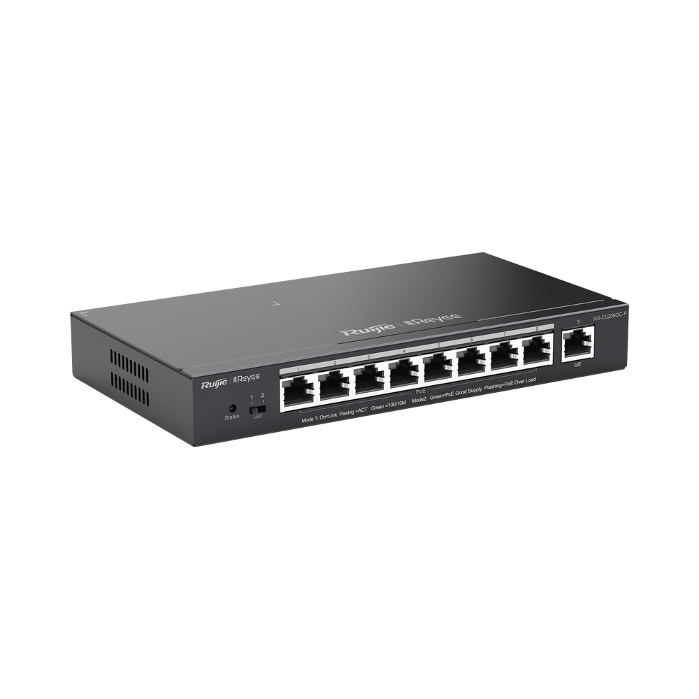 Switch Administrable 8 Puertos PoE+ 802.3af/at Gigabit, gestión gratuita desde la nube, 120w