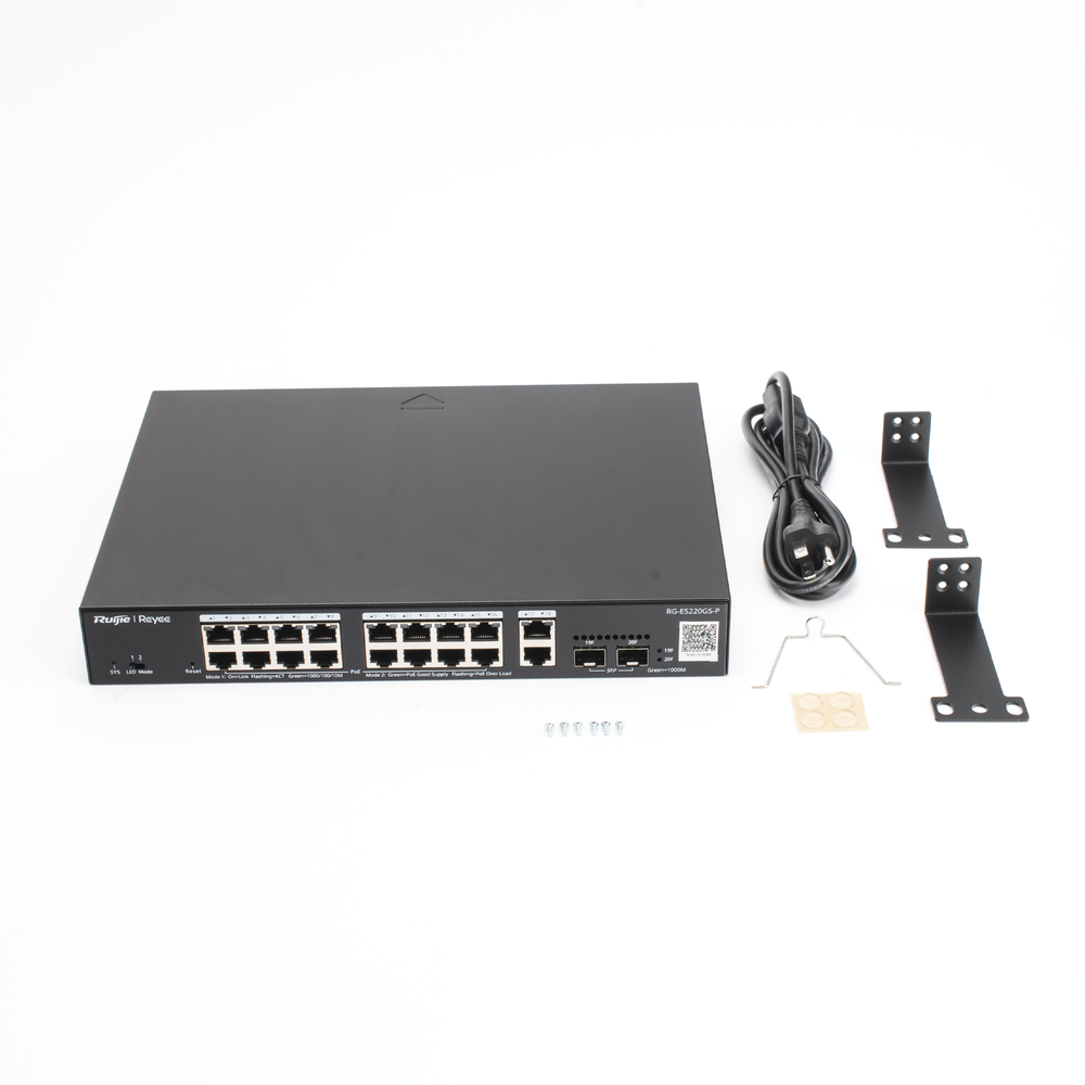 Switch L2 Administrable PoE con 16 puertos Gigabit PoE 802.3af/at + 2 SFP para fibra 1Gb, gestión gratuita desde la nube, 240w - Image 3