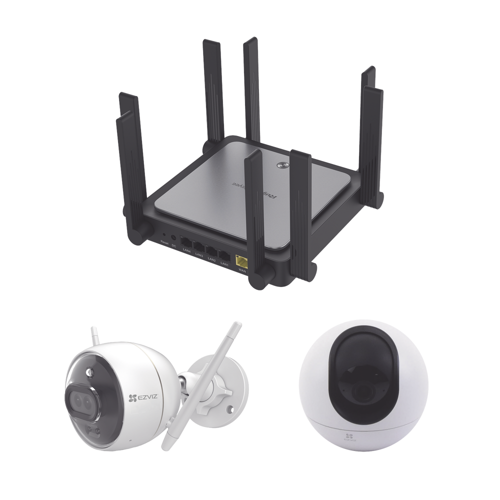 Kit de Router Ruijie Con Cámara EZVIZ / I Incluye 1 PZA CS-C6 / 1PZ C3X / Un Router RGEW3200GXPRO