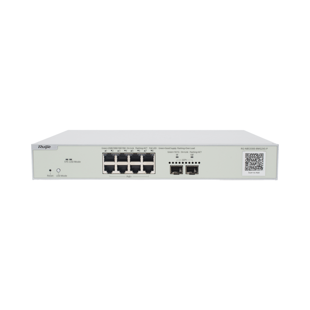 Switch Multi-Gigabit PoE+ Capa 2 con 8 Puertos 2.5G PoE+ hasta 240W y 2 Uplink SFP+ 10G ,Administrable Cloud, Diseñado Para Access Points WiFi 6/7