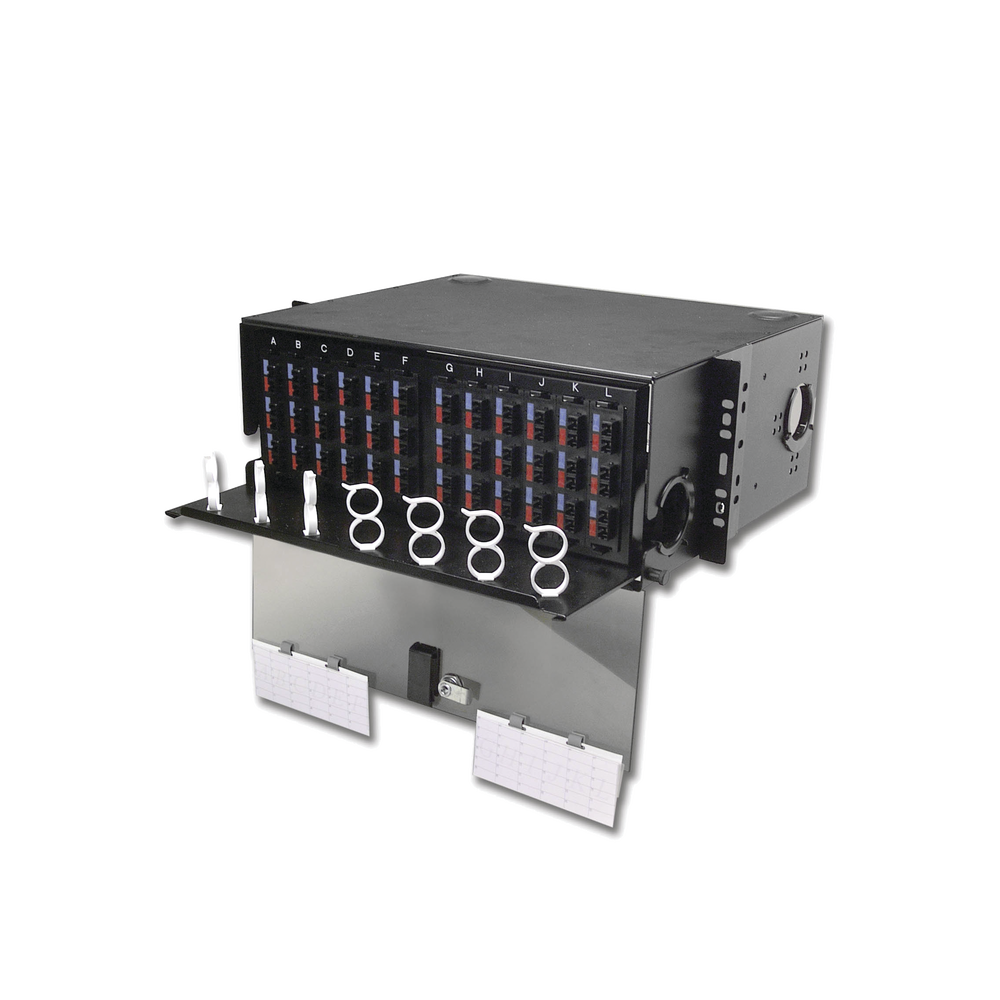 Panel de Conexión de Fibra Óptica (RIC3) Para Rack de 19in, Acepta 12 Placas Quick Pack, Hasta 288 Fibras, 4 UR