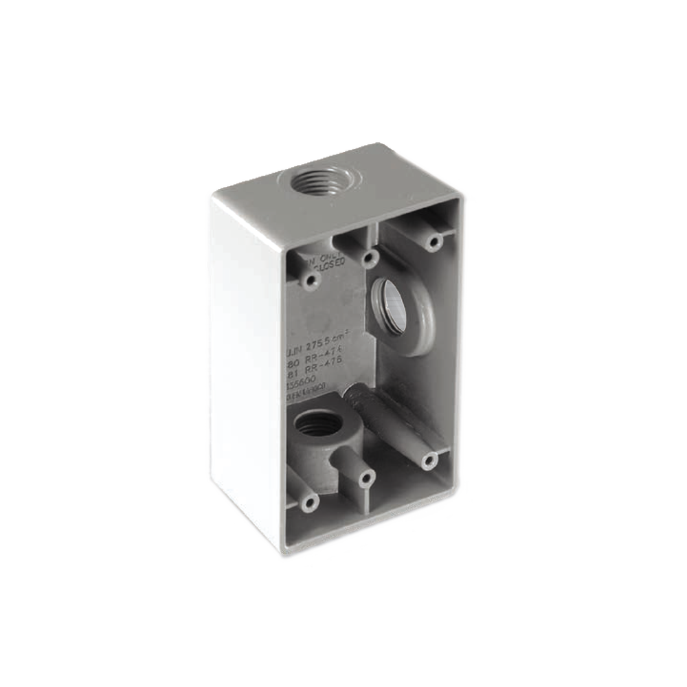 Caja Rectangular de 3/4"/ 4 Bocas/ Con Recubrimiento exterior de PVC e interior Purpura.